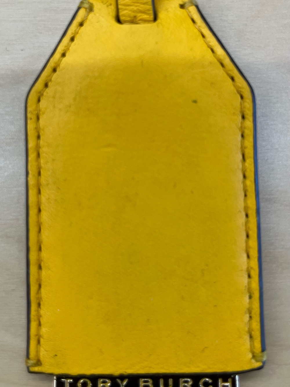 TORY BURCH Yellow DESIGNER Leather Luggage Tag with LOGO Plate! ORIG $124+!